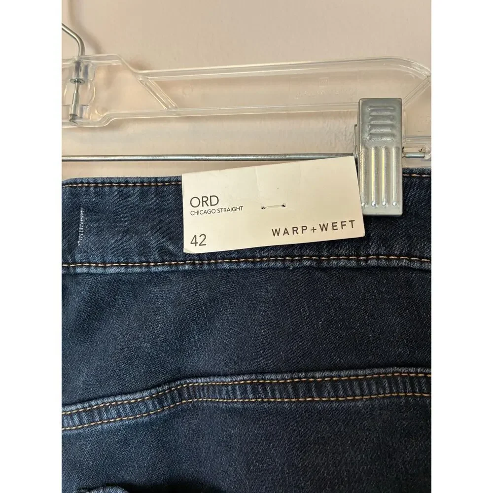Warp + Weft NEW ORD Chicago Straight Jeans Dark Wash Men's 42x32